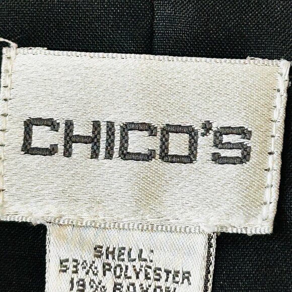 Chico's Patchwork Jacket Size 1 Silk Blend Boho Embroidered Button Front Lined - Picture 12 of 14